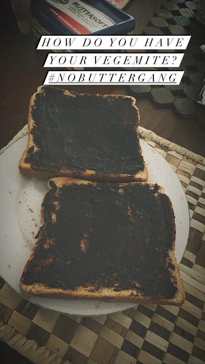 aljthegoat's tweet image. How do you have your @Vegemite? #nobutter for me