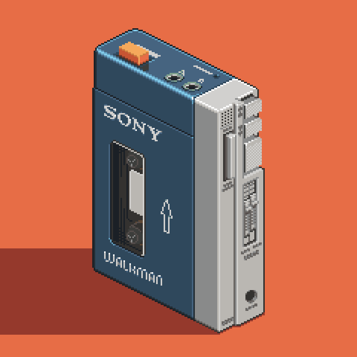 V_deCarvalho's tweet photo. Sony Walkman TPS-L2! @Pixel_Dailies #analogue 
#pixel_dailies #pixelart #ドット絵 #isometric 
https://t.co/IKkQXp63pL

Made using @Lizalotdraws' Aerugo Palette. https://t.co/fPJTN3vvu1 https://t.co/t30sN5Uv7U