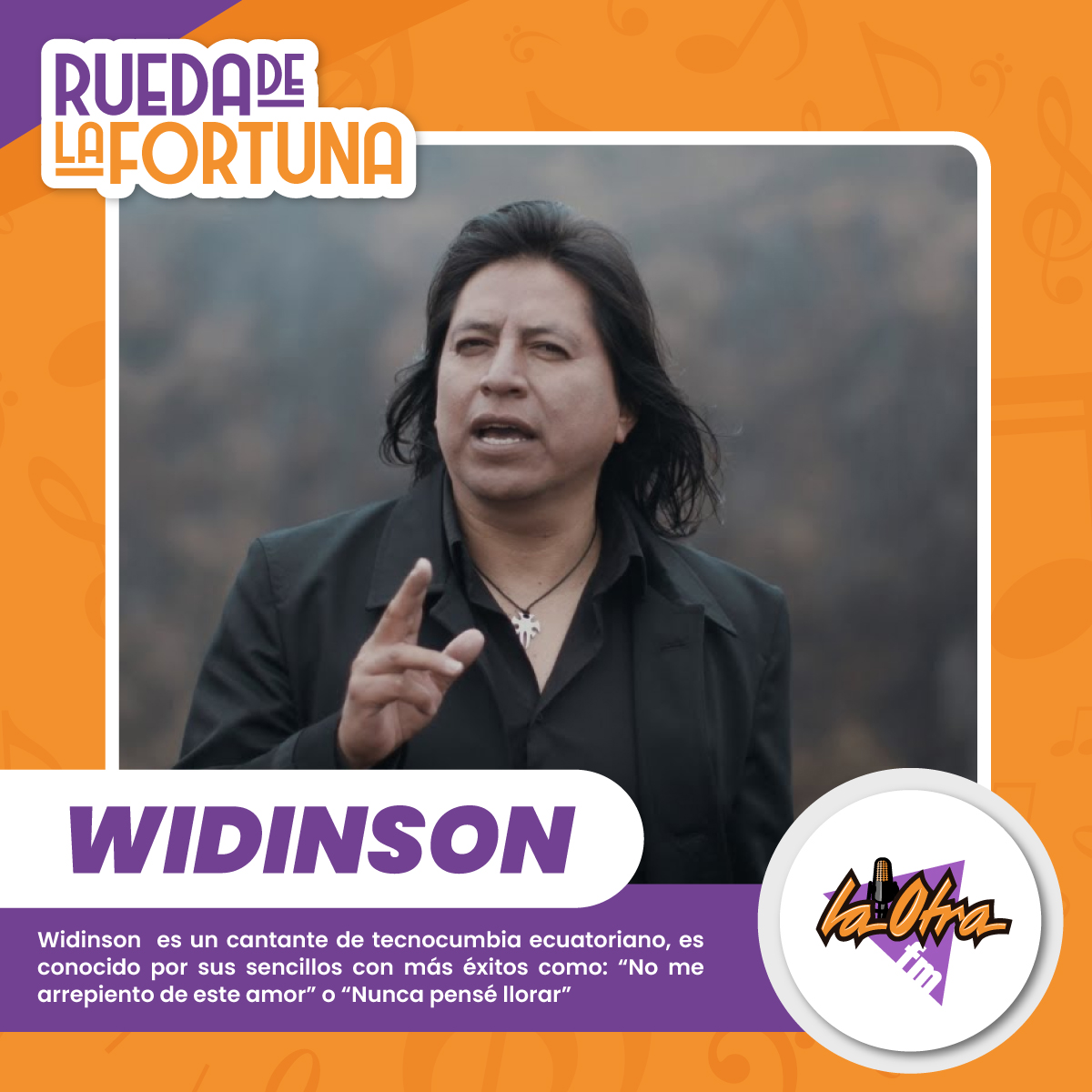 LaOtraRadioFm's tweet photo. 👉 #𝑳𝒂𝑶𝒕𝒓𝒂𝑭𝒎💋 y su #RuedaDeLaFortuna ☘️.
Nos trae un éxito de #Widinson
"El camaleón"
Si acertaste dejamos tu ❤ https://t.co/kezdhaKxks