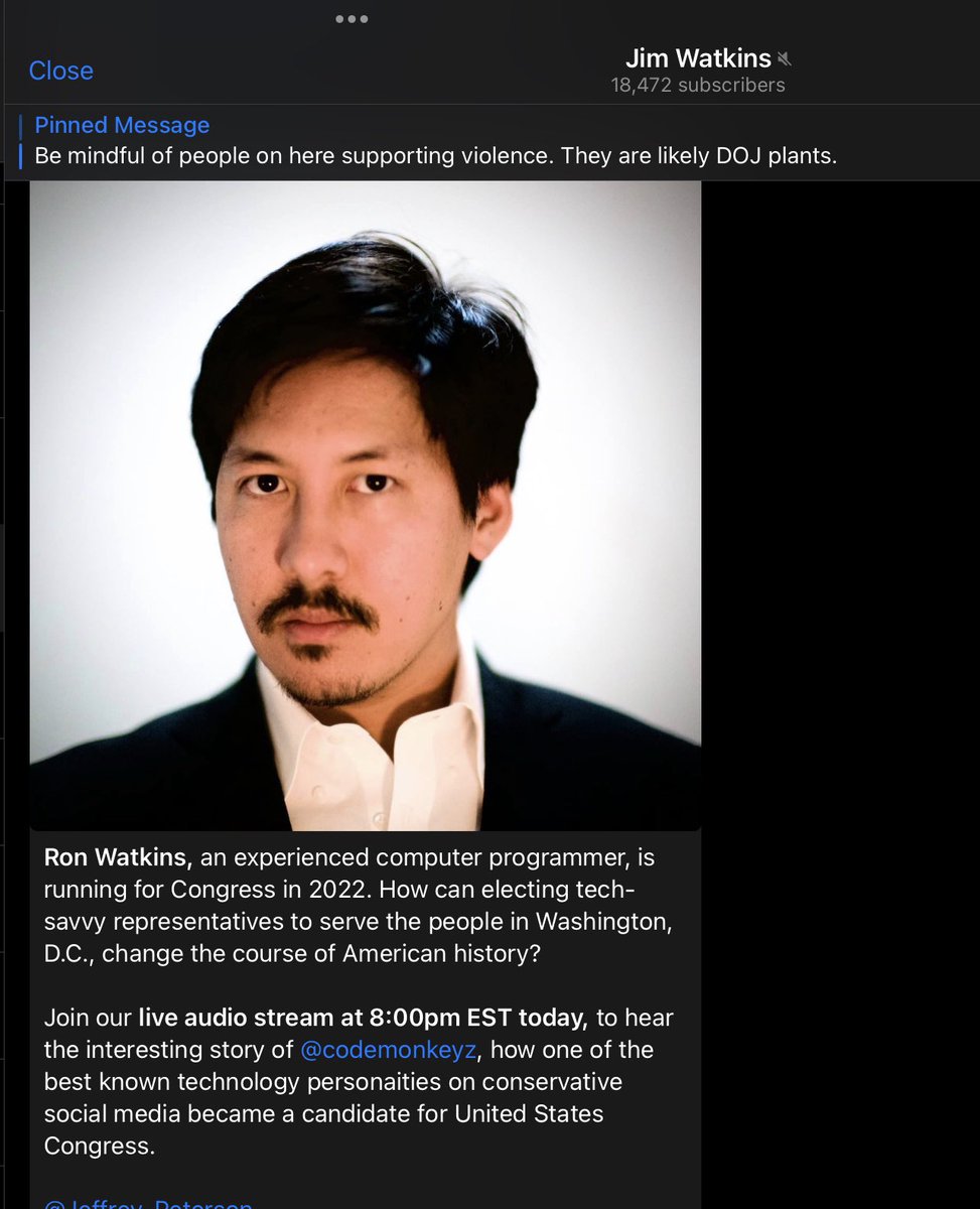 jimstewartson's tweet photo. Ron Watkins who was #NotQ but ran the website for it got the message that his Congressional campaign headshot was less than ideal, so he did this which is better I guess except he looks like he’s getting ready for the prom now. https://t.co/wf8ZAwEeCU