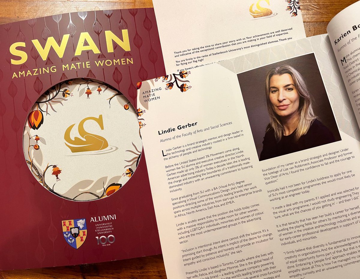 I am beyond honored to be featured alongside industry greats and social change-makers part of <a href="/StellenboschUni/">Stellenbosch University</a> Women Alumnae Network.