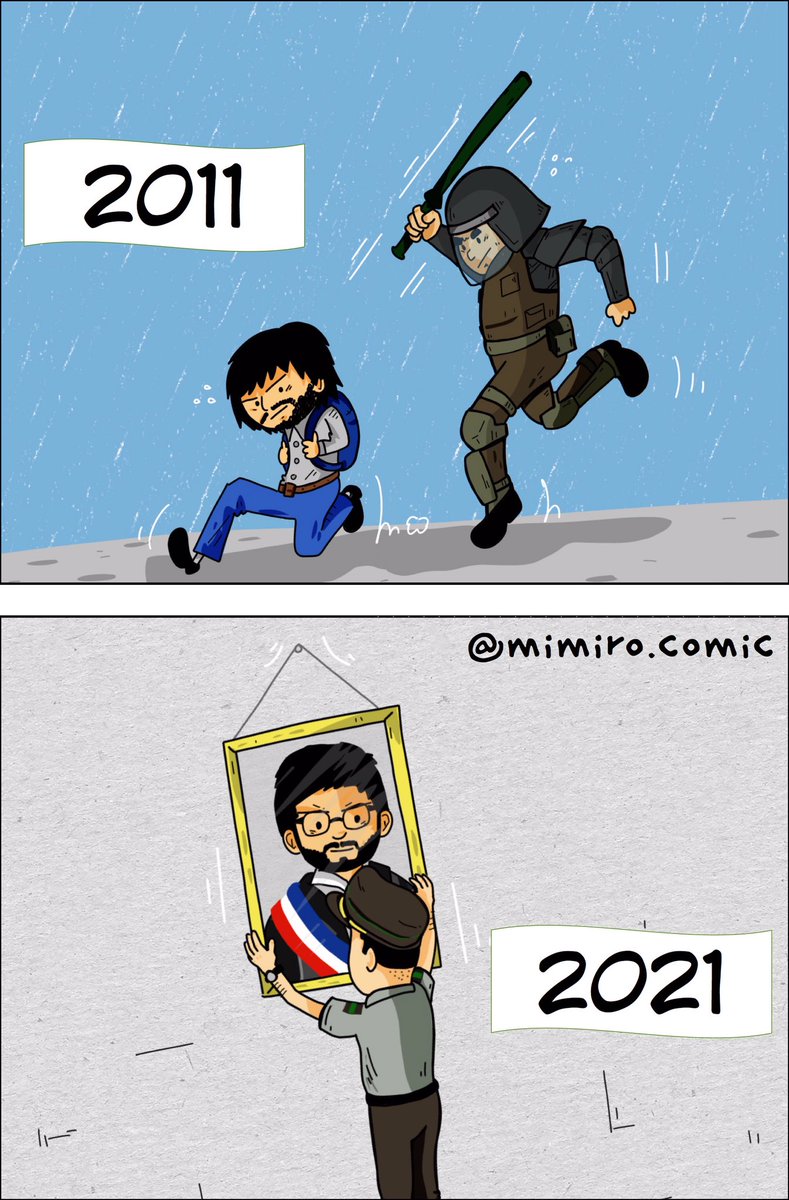 Mimiro_comic's tweet photo. Diez años después!
.
.
.
.
.
#BoricPresidenteDeChile #boric #EleccionesChile2021 #Elecciones2021cl #izkia @izkia @gabrielboric #arboles https://t.co/JipqdFA2sz