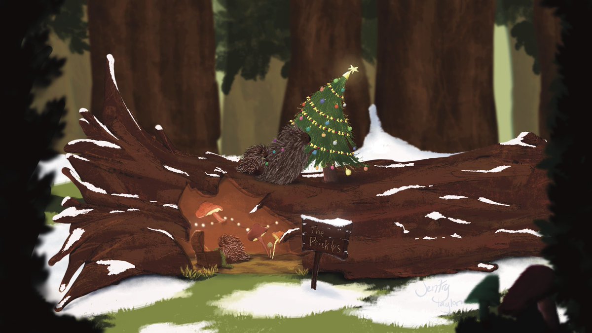 jentrytaylor's tweet photo. The porcupine family, The Prickles! A few days late but here’s one of my first illustrations for my advent calendar that I’m working on. Hopefully, it will be ready for Christmas 2022 #illustration #AdventCalendar #woodland #digitalart #Procreate #digitalillustration #art #Xmas https://t.co/ff3UMKXVSP