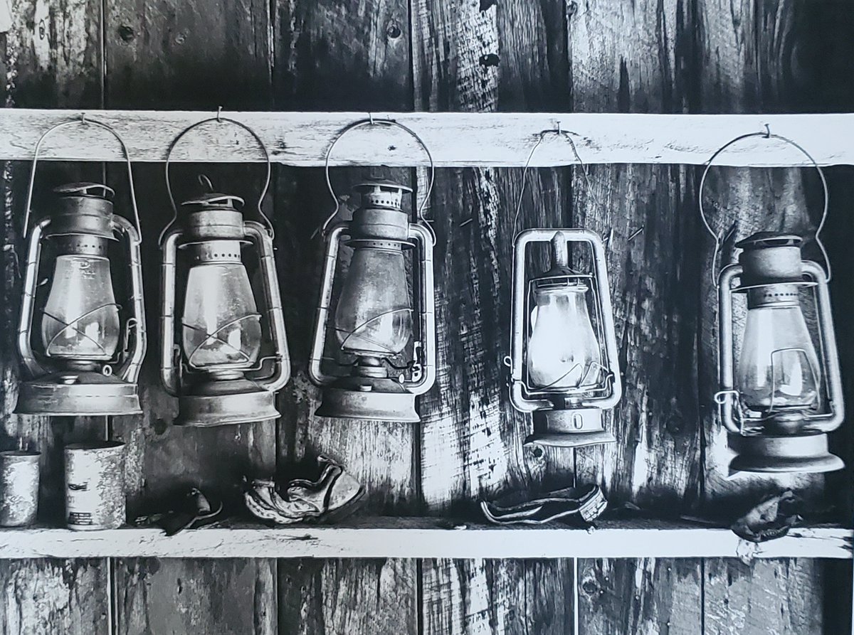 GranmaJeanMayer's tweet image. A group of MINER'S LANTERNS hanging outside a gold shaft in Bodie, CA, that was taken in the late 80s. A photo like this can light a viewer's imagination and allow someone to form a story.