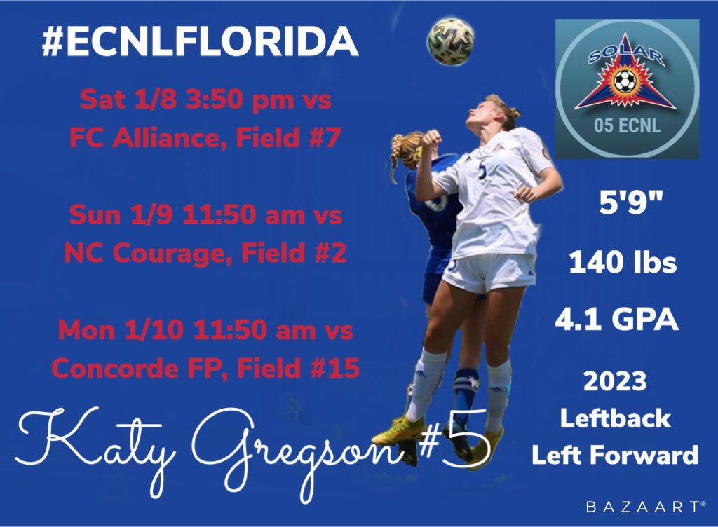 GregsonKaty's tweet image. Excited for #ECNLFL ⚽️🌴with my @solar05E team! @EcnlTexas @ECNLgirls @ImCollegeSoccer @TopDrawerSoccer
#leftdefender #leftforward