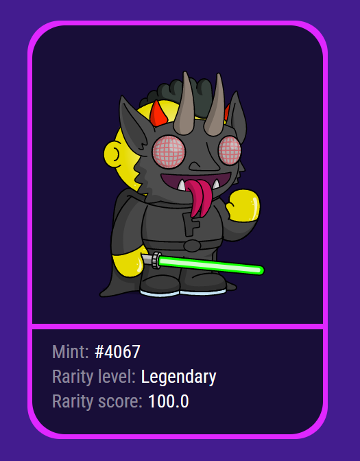 NftNoob's tweet photo. Just minted the first 7/7 legendary @flovatar https://t.co/ZRtuJw2bSQ