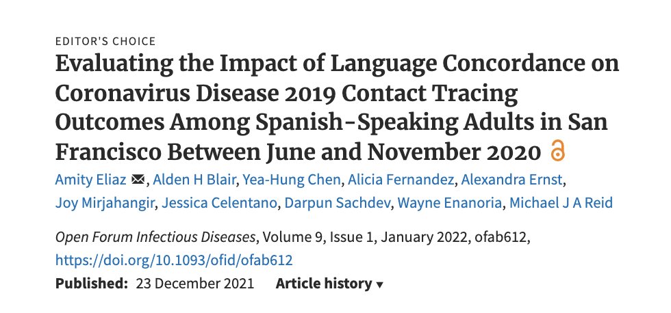 IDSAInfo's tweet photo. In a new study in OFID of contact tracing outcomes among Spanish-speaking adults, language concordance was associated with 20% greater odds of COVID-19 testing and 53% greater odds of support service referrals: https://t.co/gSADXfSgGp

#IDSAJournals @PaulSaxMD @DrJLi https://t.co/0tjxmIWKjR