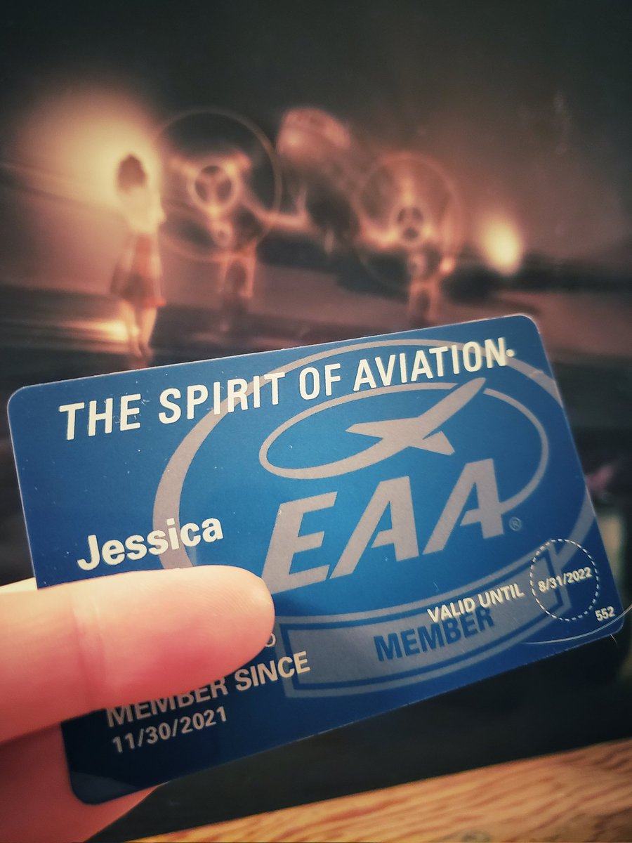 ChryCtySpitfire's tweet photo. Best Christmas gift to date... because it reminds me that hope is on the horizon for my PPL and for my aviation dreams and goals. 🥰 I'm gonna be exploiting all the @EAA benefits I can in 2022! Woooo! 🍾🥂#EAA #studentpilot #ladyaviator #CherryCitySpitfire https://t.co/eSPAFt2hDk