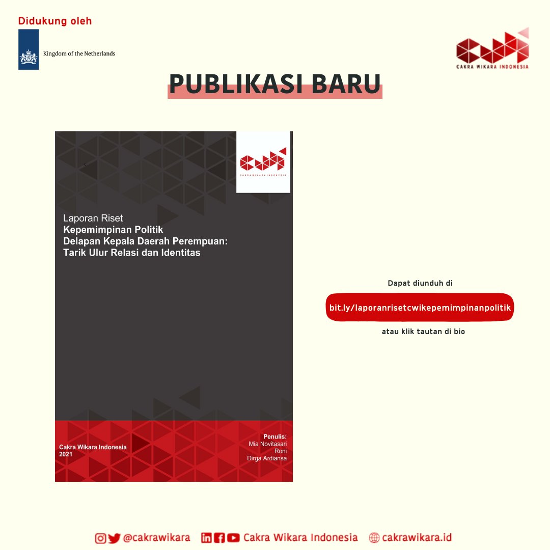 [PUBLIKASI BARU]

Di akhir 2021, CWI menerbitkan dua buku yang berjudul “Meretas Jarak Afirmasi dan Administrasi: Studi tentang Penerapan Kebijakan Afirmasi pada Struktur DPP Partai Politik” &amp; “Kepemimpinan Politik Delapan Kepala Daerah Perempuan: Tarik Ulur Relasi dan Identitas”