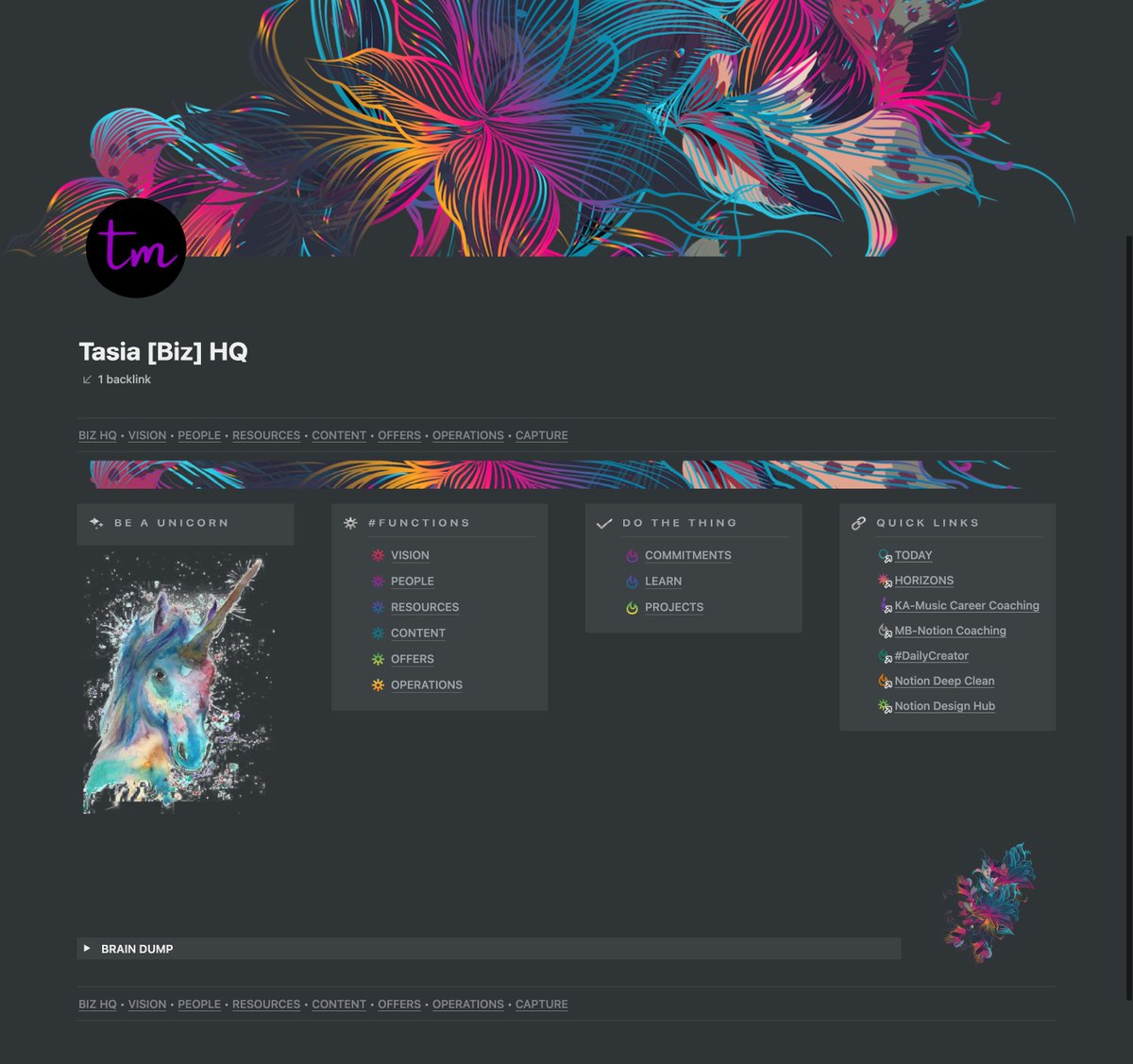 rhythmproductiv's tweet image. Sneak peak of @tasiacreates @NotionHQ biz workspace (a preview 🧵)
Tour video dropping New Year's Day!
Functional (colorful) dark mode aesthetic
#notiontwt #notion #notionlayout