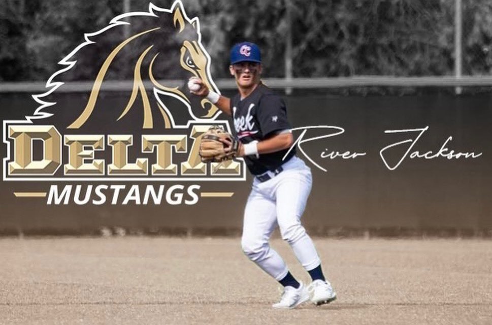 After a lot of thought and prayer, I am extremely humbled to announce my commitment to continue my baseball career at San Joaquin Delta College! I want to thank all my coaches, family, teammates, and friends that have helped me along the way! Go Mustangs!!! 🐎 #Dsquad