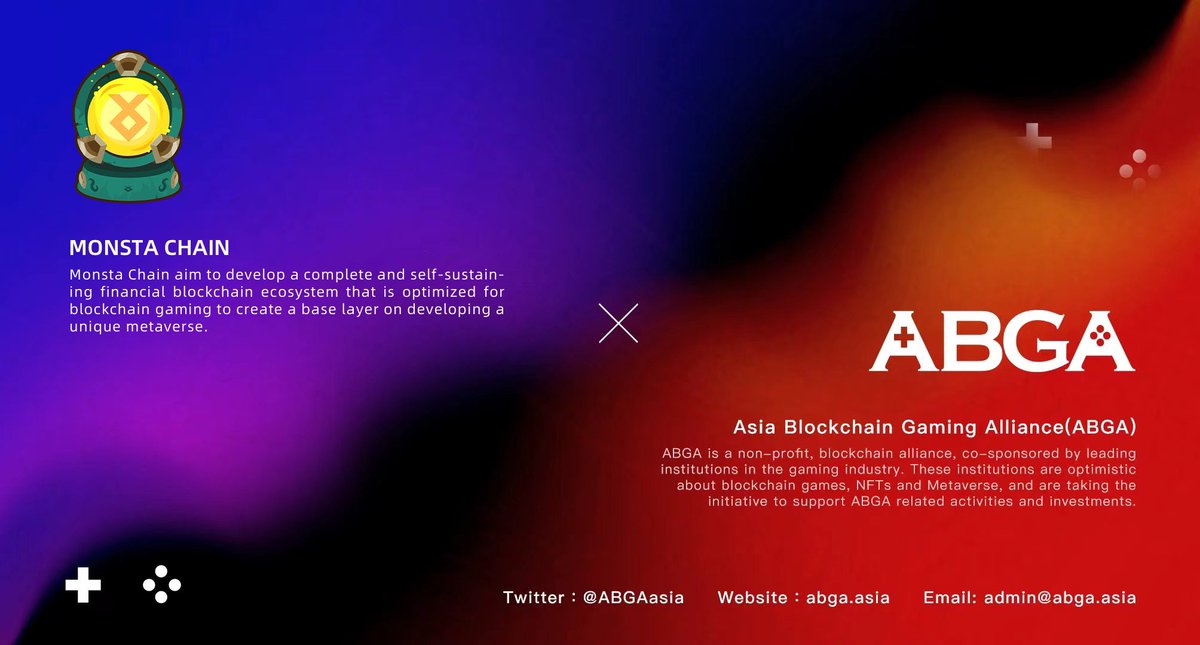 ABGA_Global's tweet photo. #ABGA We are honored to welcome Monsta Chain as our 💎Dimond member！👏👏
@Monsta_Infinite aim to develop a complete and self-sustaining financial blockchain ecosystem that is optimized for blockchain gaming to create a base layer on developing a unique metaverse. https://t.co/CqkGQ6EBCd