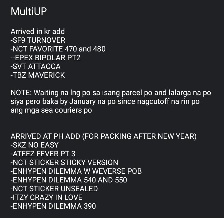 MultiKshop's tweet photo. #MultiUP
Latest updates as of today.
Have a happy new year and always we the mksph team will always be thankful for your trust and orders. Thank you for staying with us and may we have a prosperous new year more orders to come emz. https://t.co/hMV9vdVABg