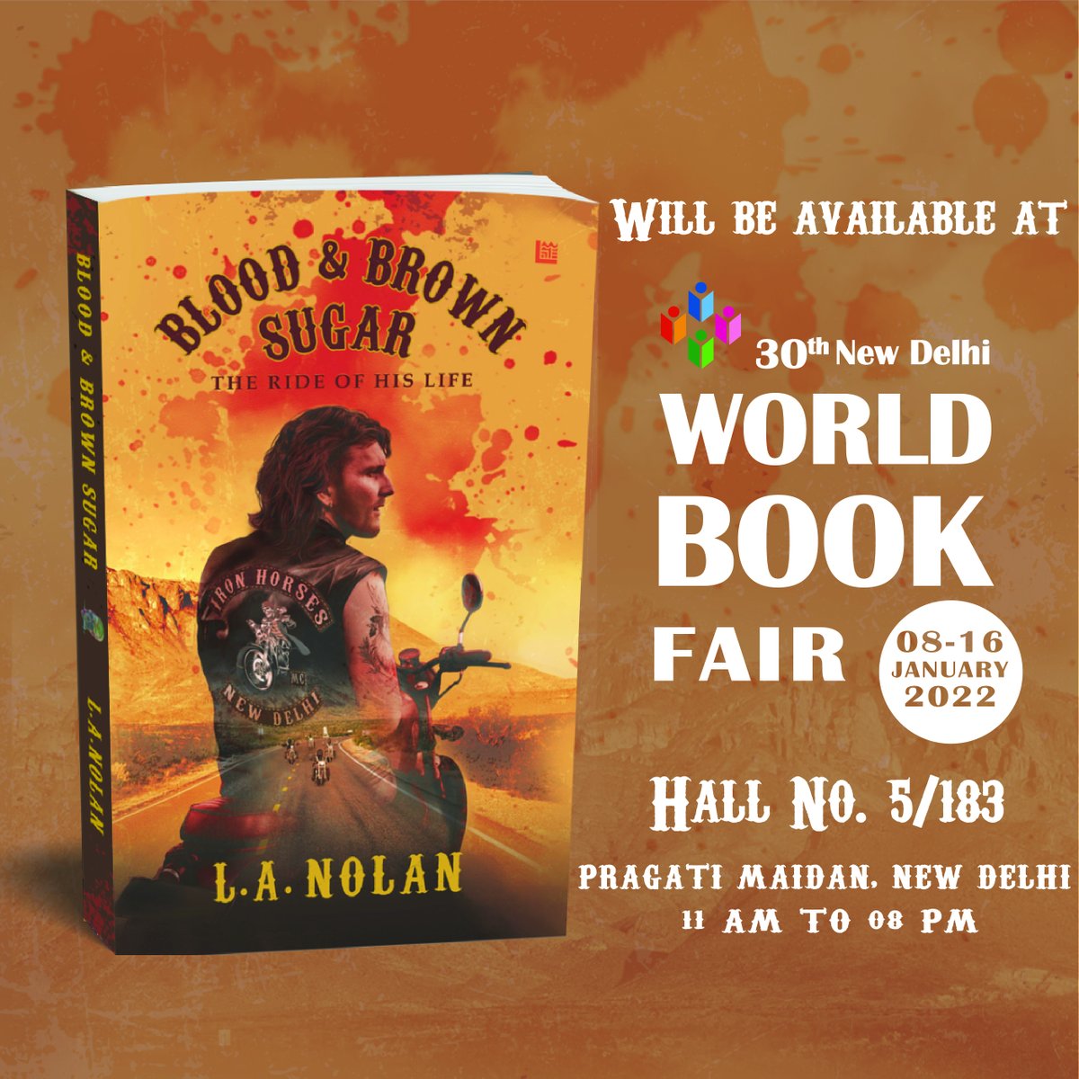 I am pleased to announce that Blood & Brown Sugar will be on display at the New Delhi World Book Fair.  If you are attending, do drop by and pick up a copy. If you would like it signed, I will be in attendance on January 8th at 12:00.
#writerscommunity #newdelhibookfair