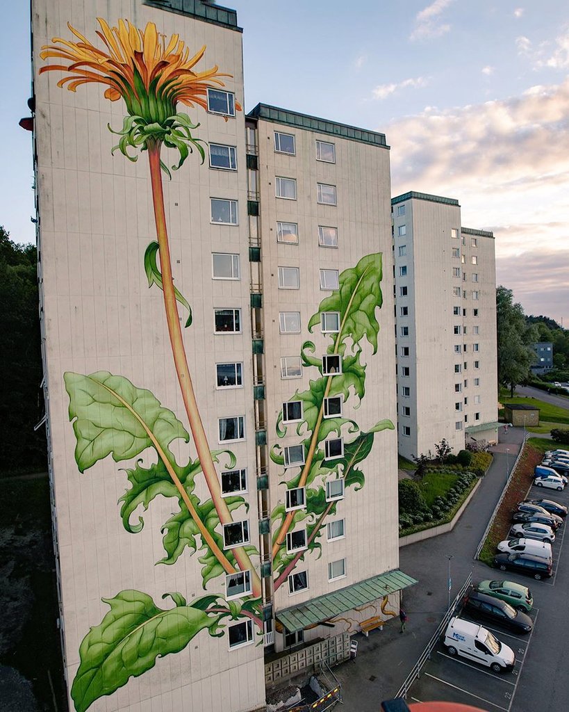 Mona Caron, contemporary Swiss-born, San Francisco-based artist, known for her large scale murals #WomensArt