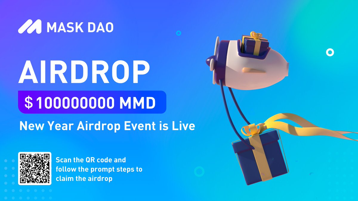 🎉🎉🎉ATTENTION EVERYONE!
MaskDAO New Year Airdrop Event is Live~ 🎁
We’re here to announce $MMD Token AirDrop, Claim your $MMD token by following these simple steps:
✅Like , retweet, share and tag 3 friends to join.
Fill the form: forms.gle/Z9t6MB7emTKzkb…