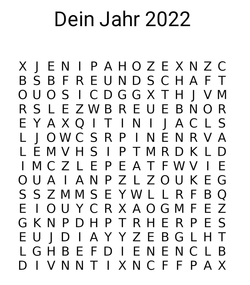 Fischblog's tweet photo. Na gut, wenn das jetzt alle machen, dann will ich auch... 😇
Die ersten drei Worte, die du findest, beschreiben dein Jahr 2022. https://t.co/YjcecUyoVC