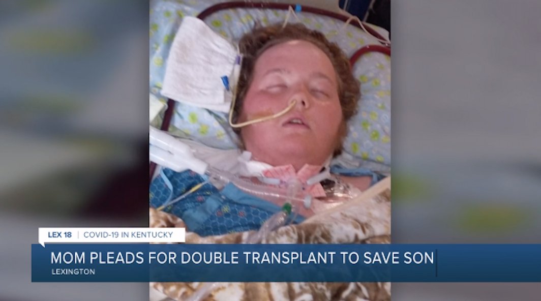 The mother of 17 y.o. Brandon Vaughn from Kentucky who is on a ventilator and ECMO is pleading for a miracle while her son waits for a double lung transplant due to #COVID19. lex18.com/news/coronavir…