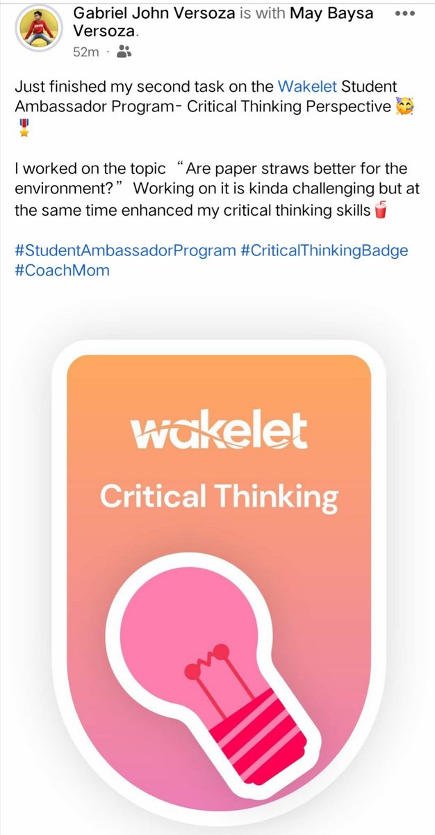 VersozaMay's tweet image. Great going, Gabriel! Woot!🎉🏄‍♂️🌊
#Wakelet
#StudentAmbassadorProgram