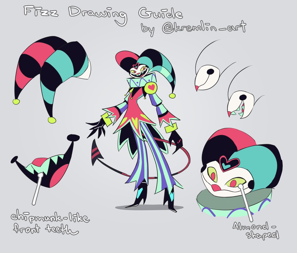 kremlin_art's tweet photo. Since fizzarozzie week is looming around the corner, I thought I'd whip up some quick drawing guides of Fizz and Ozzie. Hope they help!

#helluvaboss #fizzarozzie #Fizzarolli #Asmodeus https://t.co/JwUdwifXZ7