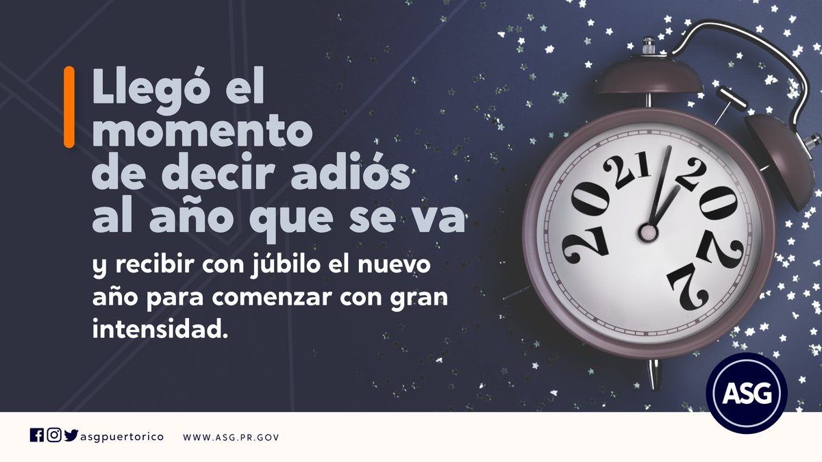 ASGPUERTORICO's tweet image. Este fue un gran año, un año lleno de trabajo, responsabilidad, metas altas y desafíos, pero a pesar de ello, los resultados fueron excelentes. #Adios2021 #despedidadeaño