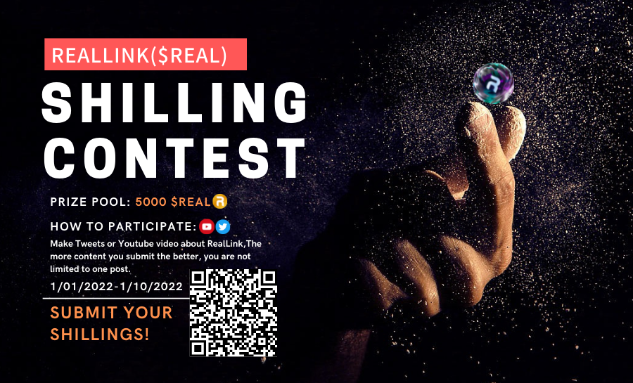 RealLink001's tweet photo. RealLink Shilling Contest starts on 01/01/2022🚀🚀
How to Participate⚡️
 https://t.co/R4yOWIM8Kd
Cheatsheet⏱️
https://t.co/P11pboCI60
Get Reward(Rules)💎
https://t.co/mTjQf10nVP
Earn free REAL and Join our Community for more upcoming events🔥🔥🔥
https://t.co/qljSPtnp2E https://t.co/7HnX0lyT5h