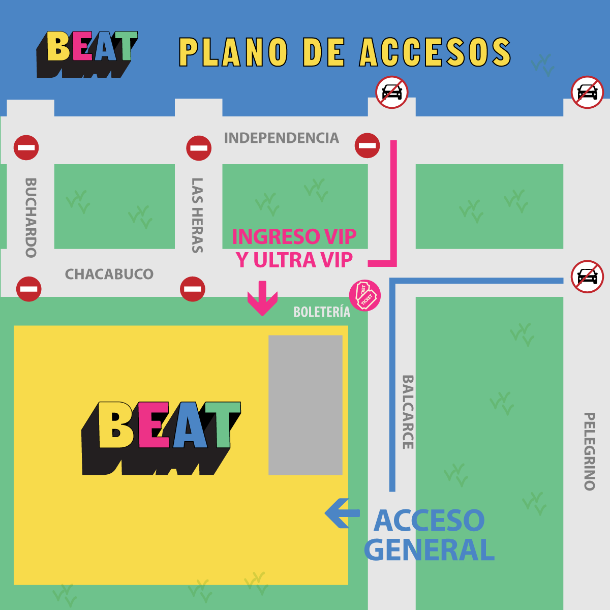 beat2431's tweet photo. 🙌 Así va a ser la BEAT de Año Nuevo!

Acordate que:
➡ SI TENÉS ENTRADA GENERAL tenés que acceder por Chacabuco y Pelegrino
➡ SI TENÉS ENTRADA VIP o ULTRAVIP tenés que acceder por Balcarce e Independencia

31 de Diciembre, Club Estudiantes, #Olavarria https://t.co/ok8oqOpZsZ