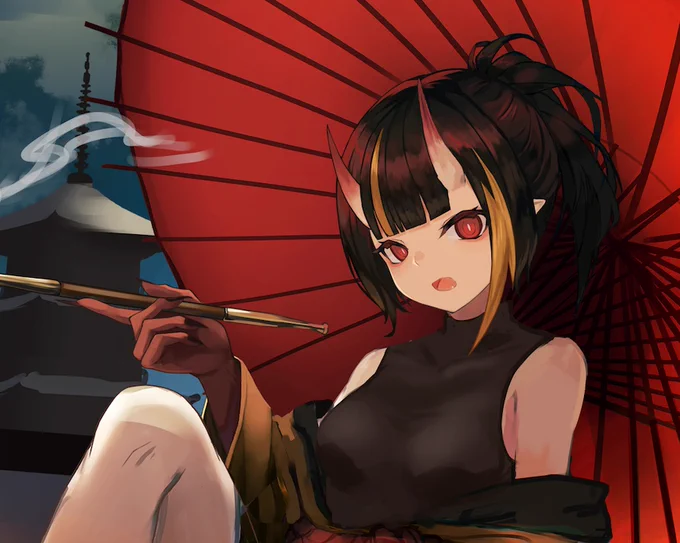 アイコンの娘リメイクしてる顔まわり割と好みな感じに描けたやっぱ厚塗りしか勝たんわ 