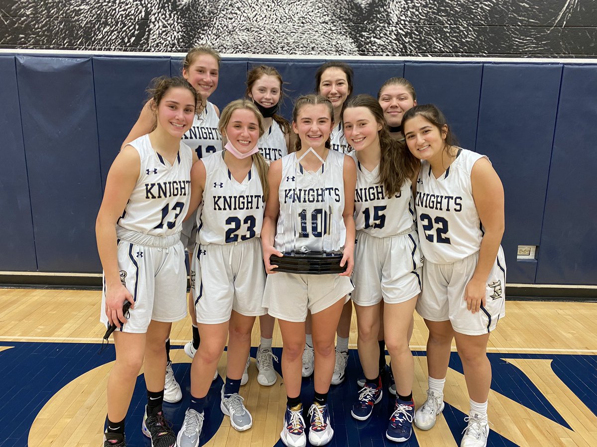 IccpGirlsBball's tweet photo. Varsity wins the Lisle Christmas Tournament with a 40-28 win over Rosary!! Claire Wagner led the Knights with 32 points. GO KNIGHTS!! https://t.co/fhY37f88L0