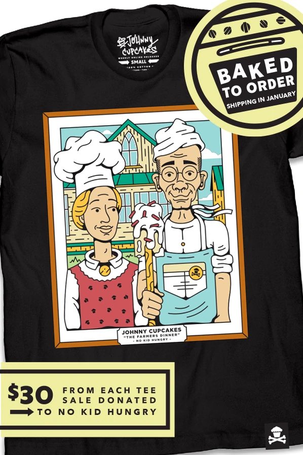 JohnnyCupcakes's tweet photo. We collaborated with @FarmersDinner and we’ll be donating $30 from every sale of this T-shirt to @nokidhungry who works to ensure every child has access to healthy food.

Secure your T-shirt here:  https://t.co/YAbWB6fOkt <—

🙏🏼✨ https://t.co/5XeqCebRLV