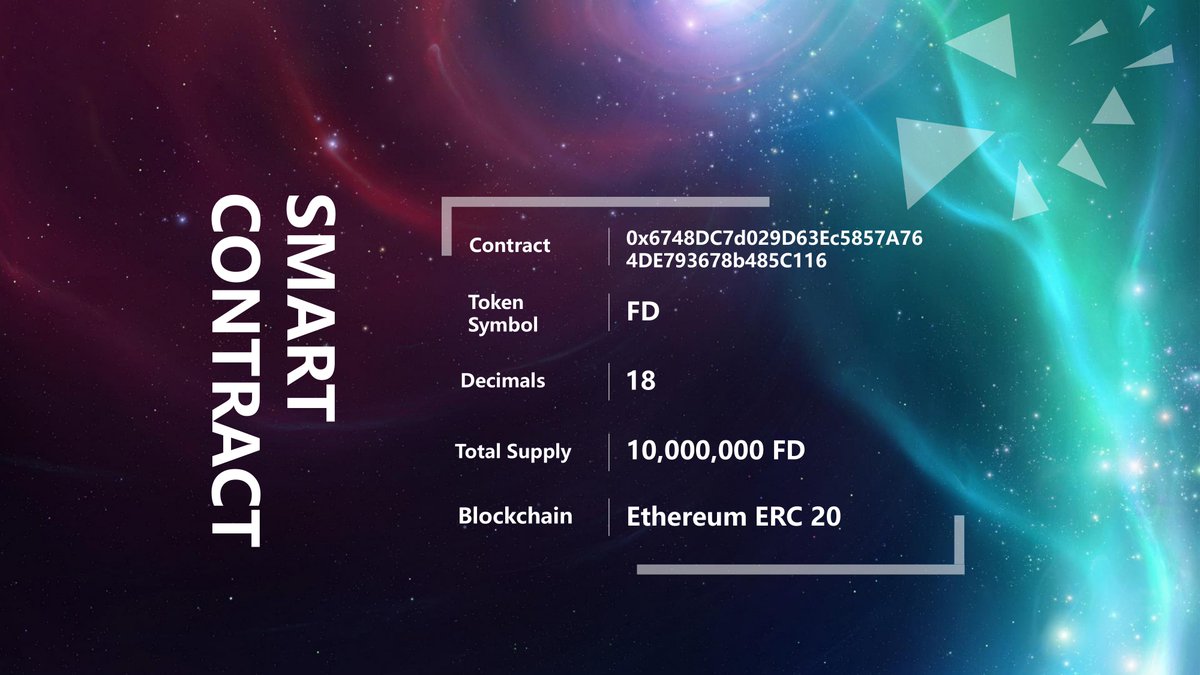 fourdimensions6's tweet photo. ⏰3 days left to enter FD seed sale!!
🤝Seed sale price 1ETH=20,000 FD
✍️Subscribe our Telegram Channel get latest Announcement🛎
https://t.co/1NU1u336rD
FD Token Information
CONTRACT: 0x6748DC7d029D63Ec5857A764DE793678b485C116
Token Symbol : FD
Decimals : 18
Blockchain : ERC 20 https://t.co/Z4l9eaO1jM