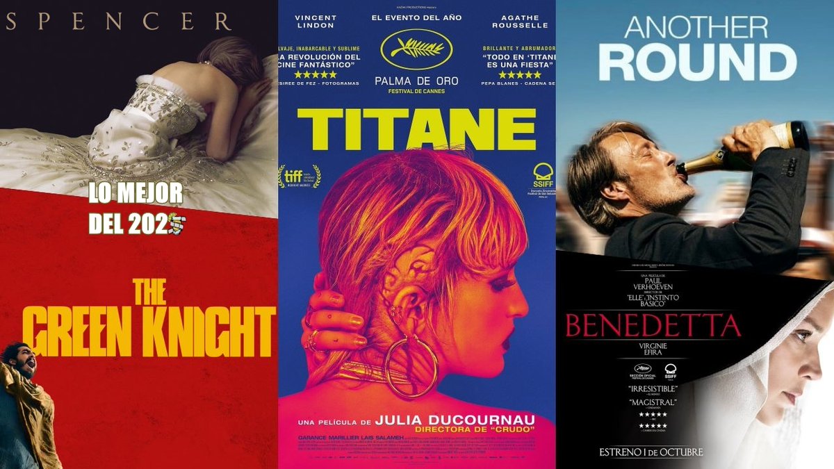 TTecnicolor's tweet photo. 2⃣0⃣2⃣1⃣Ahora, aquí están las siguientes películas que no alcanzamos a ver:
#Titane de Julia Ducournau, #Bendetta de Paul Verhoeven, #AnotherRound de Thomas Vinterberg, #Spencer de Pablo Larraín y #TheGreenKnight de David Lowery.
#ShotDeCine🍻 https://t.co/36ETuer6St