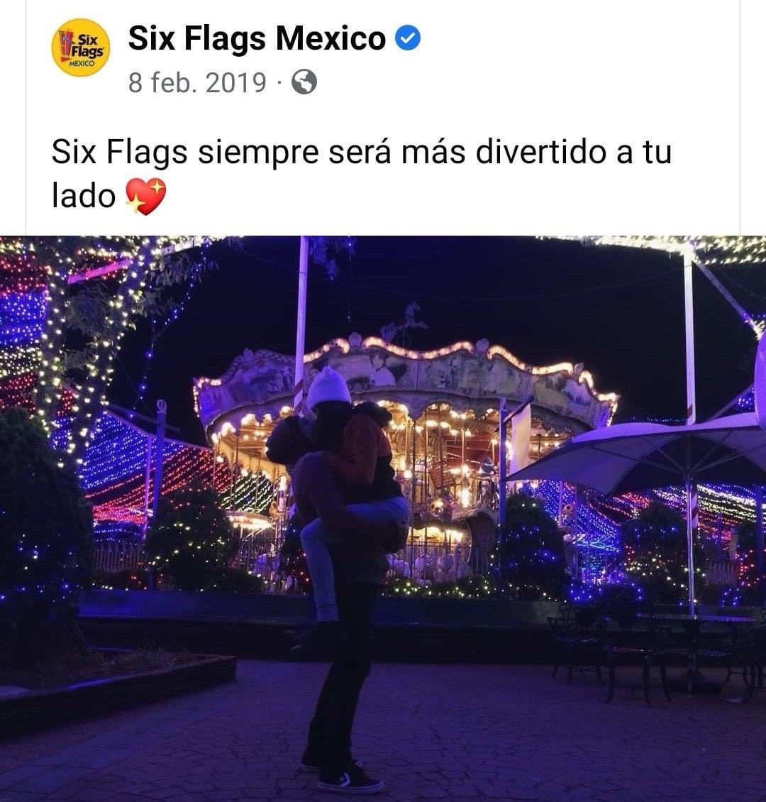 Six Flags diciendo que las muestras de afecto siempre han estado prohibidas 

Also Six Flags: