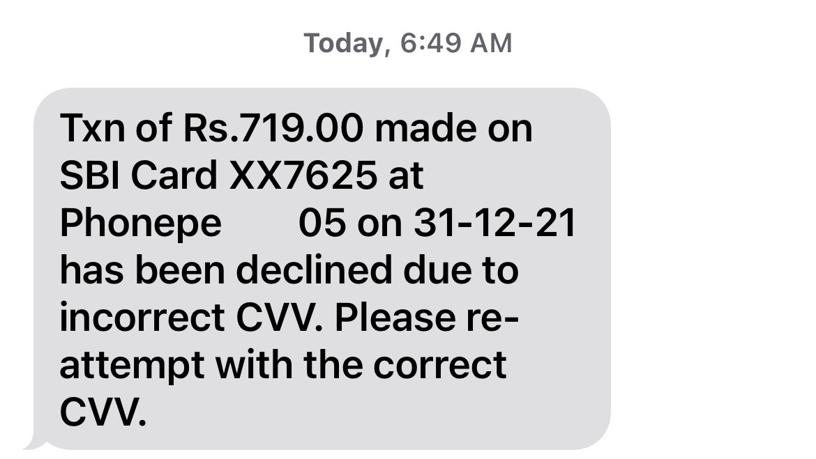 DevenderKundu3's tweet image. ⁦@SBICard_Connect⁩ Dear Team attached message received to me but said transaction not made by me than Pls check and help to save me