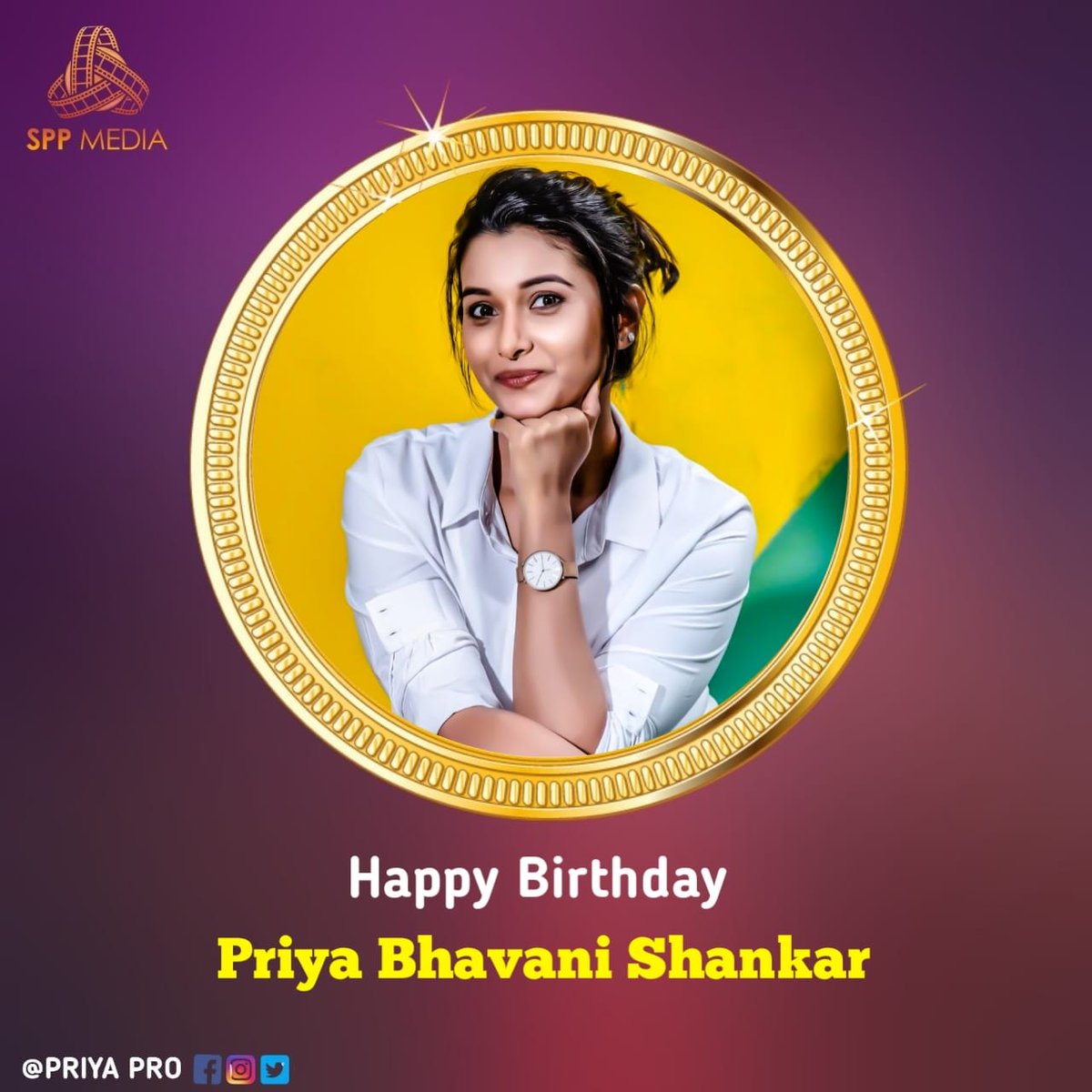 spp_media's tweet photo. Join #SPPMedia in wishing the beautiful and talented actress #Priyabhavanishankar a very happy birthday and a wonderful year ahead!
@priya_Bshankar
@PRO_Priya @spp_media https://t.co/8dtwBfWY6Z