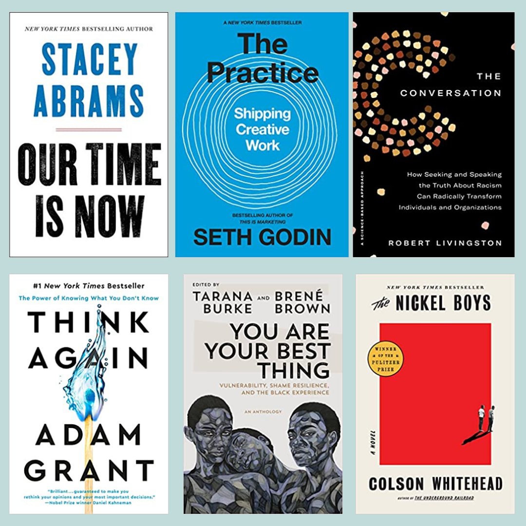 Getting_Smart's tweet photo. 2021 was a great year of #learning for the Getting Smart Team! We've read some amazing #books this year that have grown us both individually and as a group! What was your #FavoriteRead in 2021?
@BreneBrown @ThisIsSethsBlog @AdamMGrant @TaranaBurke @colsonwhitehead @staceyabrams https://t.co/QTagqvSS0u