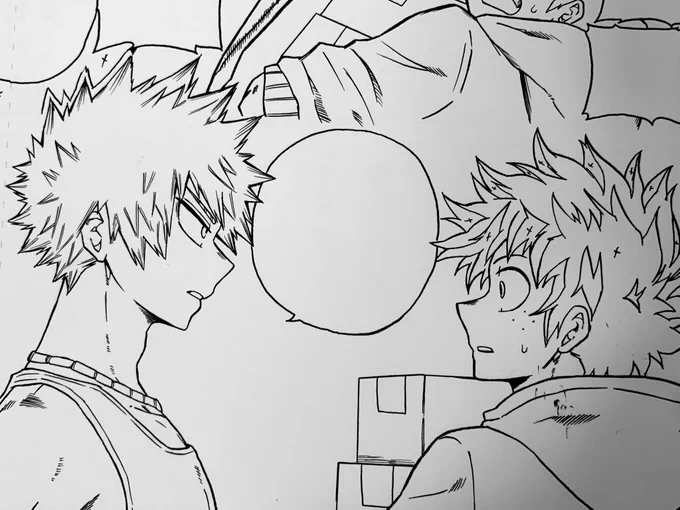 ペン入れ折り返し🙌作業しながら年末まんがを描いてます 