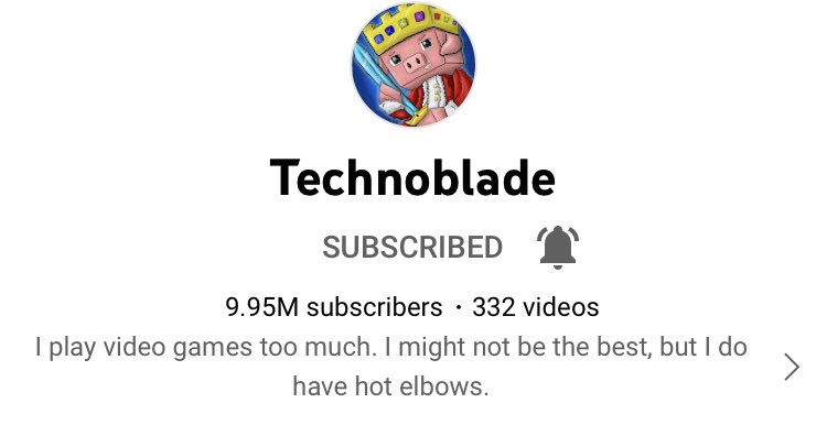 CrypticClays's tweet image. SO CLOSE #SUBSCRIBETOTECHNOBLADE #subscribe2technoblade