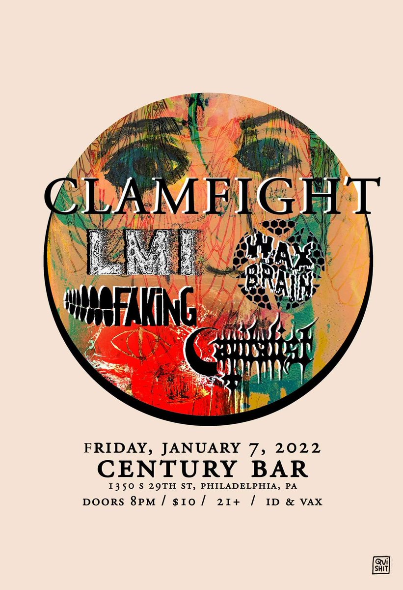 Oh if you're in #Philadelphia next Friday, we'll be at Century with some slamming bands. #livemusic #stonermetal

*No Clamfight due to covid*