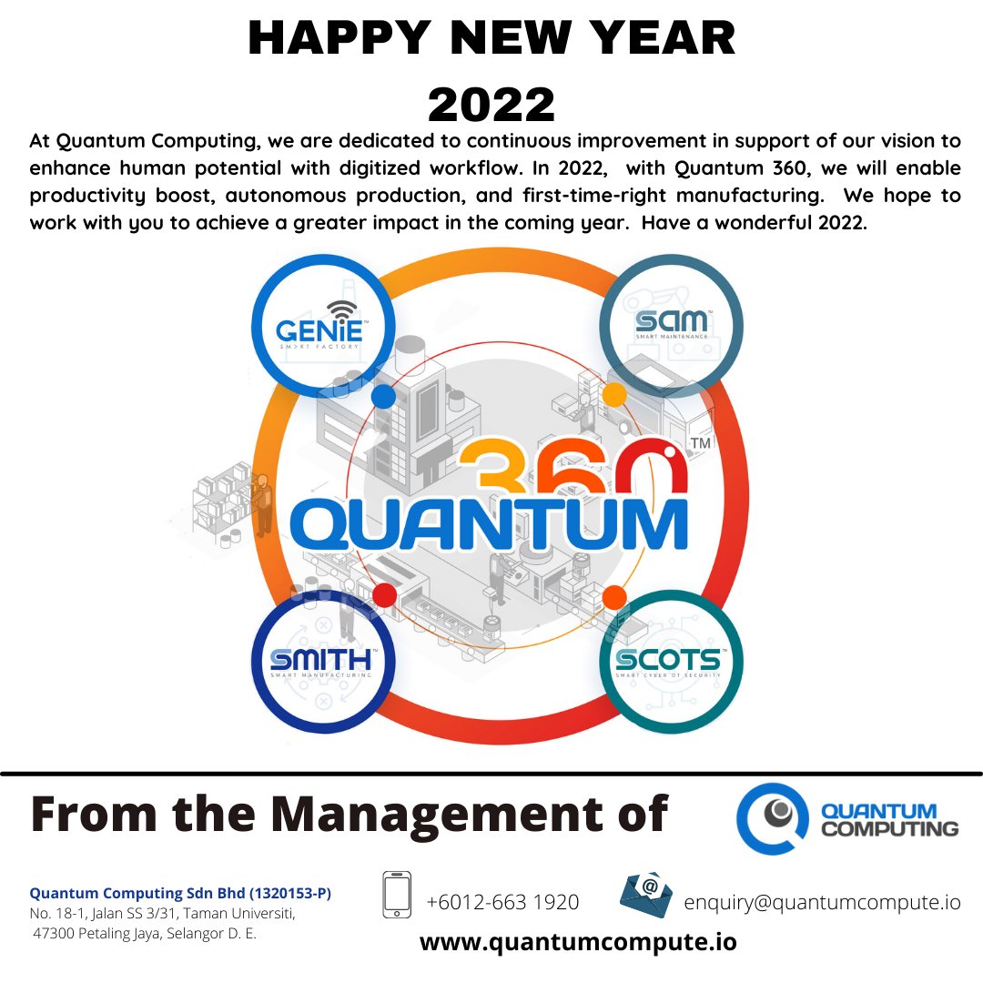 QuantumCompMY's tweet image. Wishing you a Happy New Year! #NewYear2022 #quantum360 #QuantumComputing