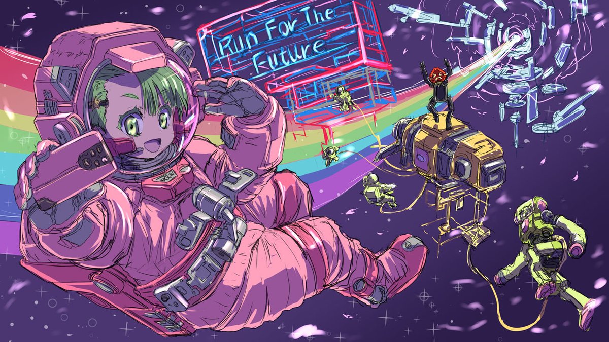 描き終わったイラストの
完成版とカラーラフ画を
パカパカと切り替えて
見比べるのが好きです😊 