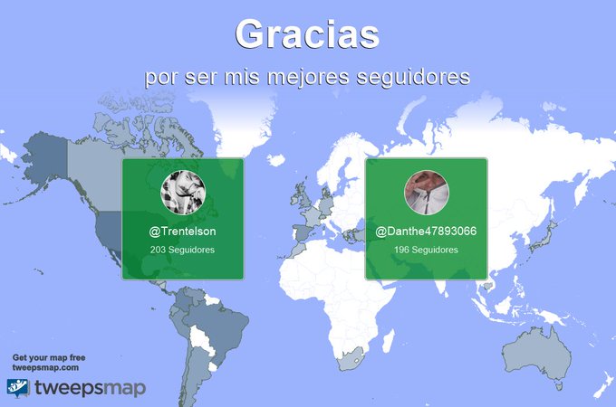 Un agradecimiento especial a mis mejores seguidores esta semana @Trentelson, @Danthe47893066 https://t