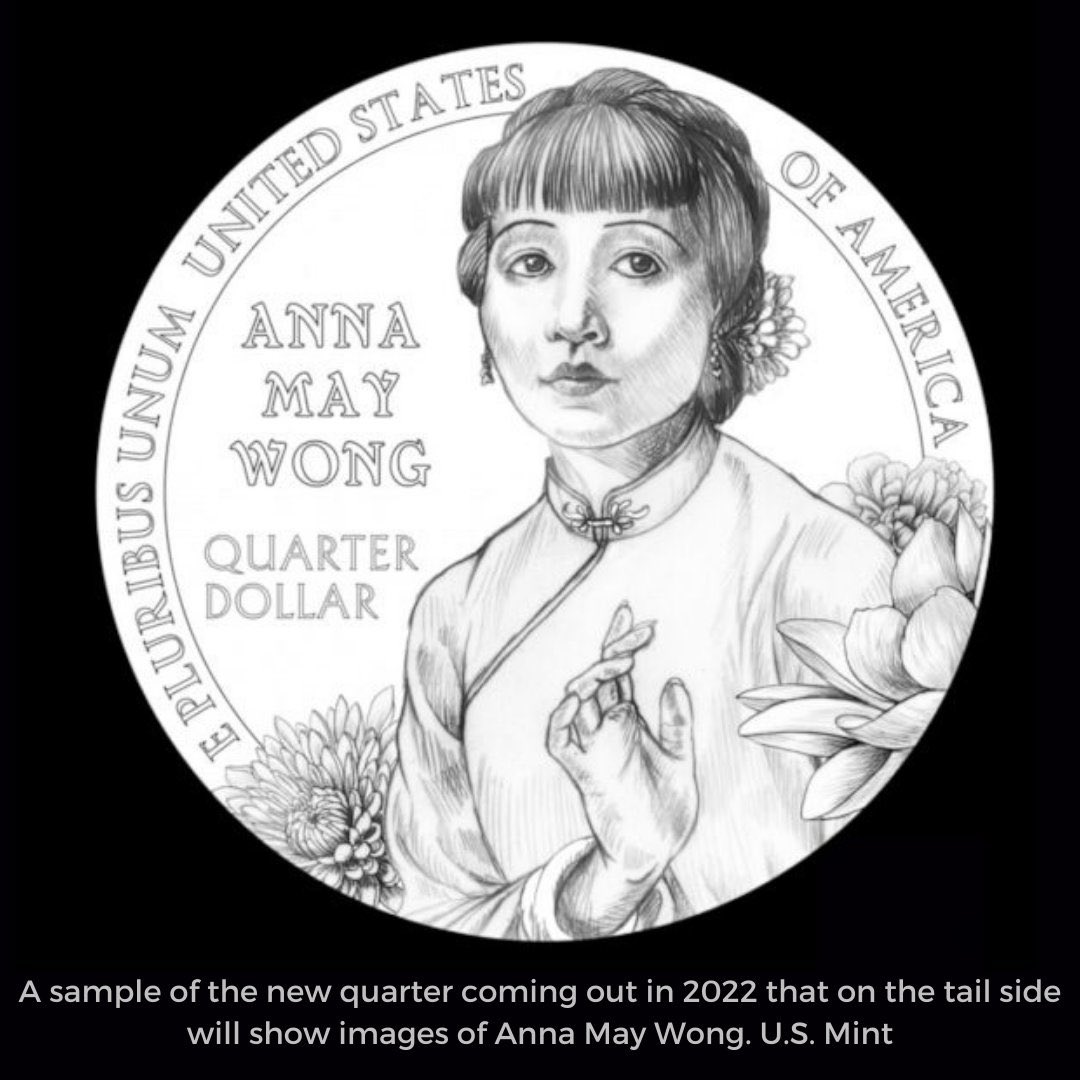 tongbingxue's tweet photo. Anna May Wong, the first Chinese-American Hollywood star, will be among five trailblazing women featured on U.S. quarters in 2022. https://t.co/en55Xd84AQ