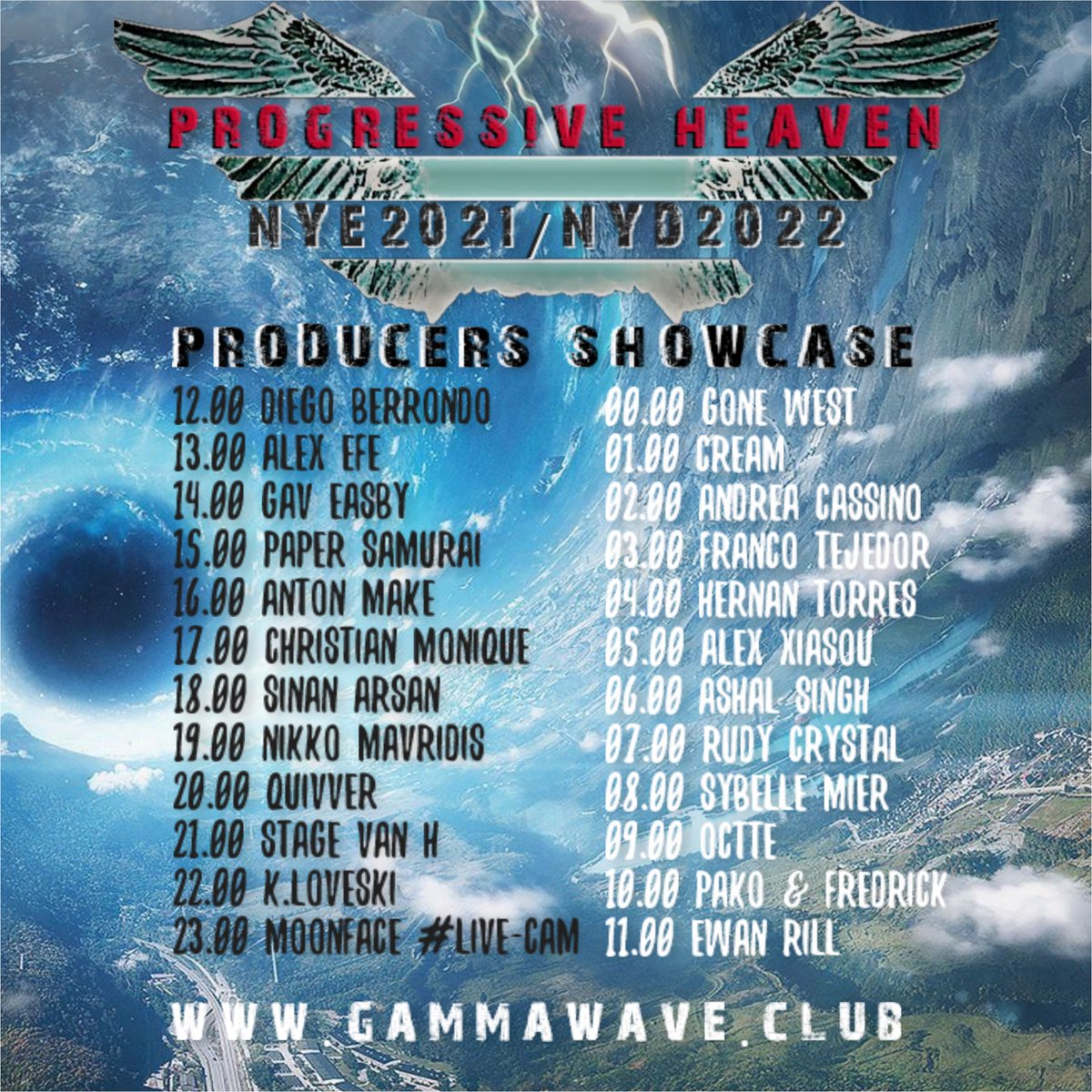 GammaWaveRadio's tweet photo. Progressive Heaven presents "New Years Celebration - INTO 2022" https://t.co/esHc12sGF6
54 DJ &amp; Producer visual shows from NYE 12pm noon(GMT), into 2022 across the timezones, &amp; "AFTER-PARTY". 
Saved on https://t.co/34LcHUe10W
Hope everyone has a Happy New Years celebration O:-) https://t.co/Y5IHqGk5VN