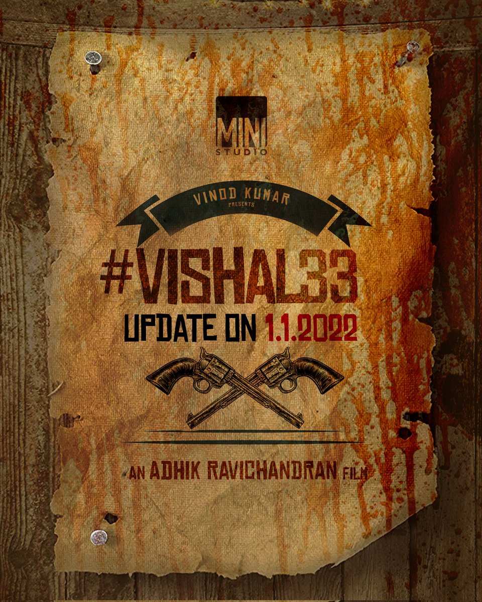 IndianClicks's tweet image. #Vishal33 Explosive🧨Announcement on 01.01.2022 💥

#V33 #Vishal #SVinodKumar
#AdhikRavichandran 

@VishalKOfficial @vinod_offl @Adhikravi @ministudiosllp
