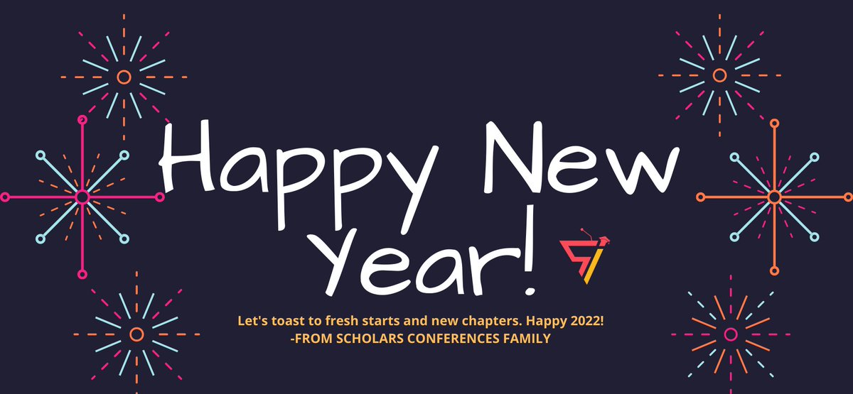 Thanks for all your support and your valuable interaction in 2021. We hope for a lot many fruitful interactions in 2022. #Happynewyear.
<a href="/ScholarsConfer1/">Scholars Conferences</a> #scholarsconferences @scholarsmeetings PS: scholarsconferences.com/materials-scie…