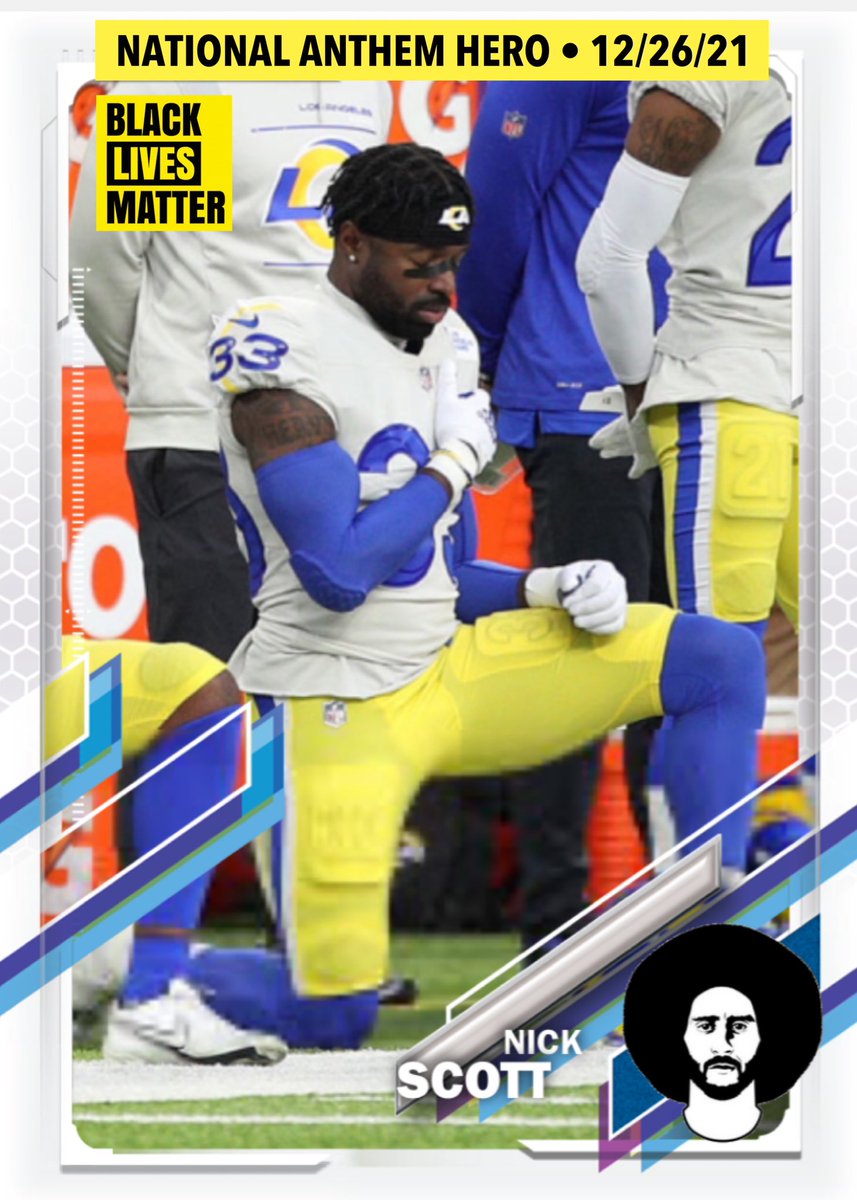 KaepernickArt's tweet photo. new National Anthem Hero Cards!
Jordan Fuller
Terrell Burgess
Nick Scott
Los Angeles Rams
12/26/21
#BLM #ImWithKap #TrueTo7 #Topps https://t.co/Iy0Vatlmue