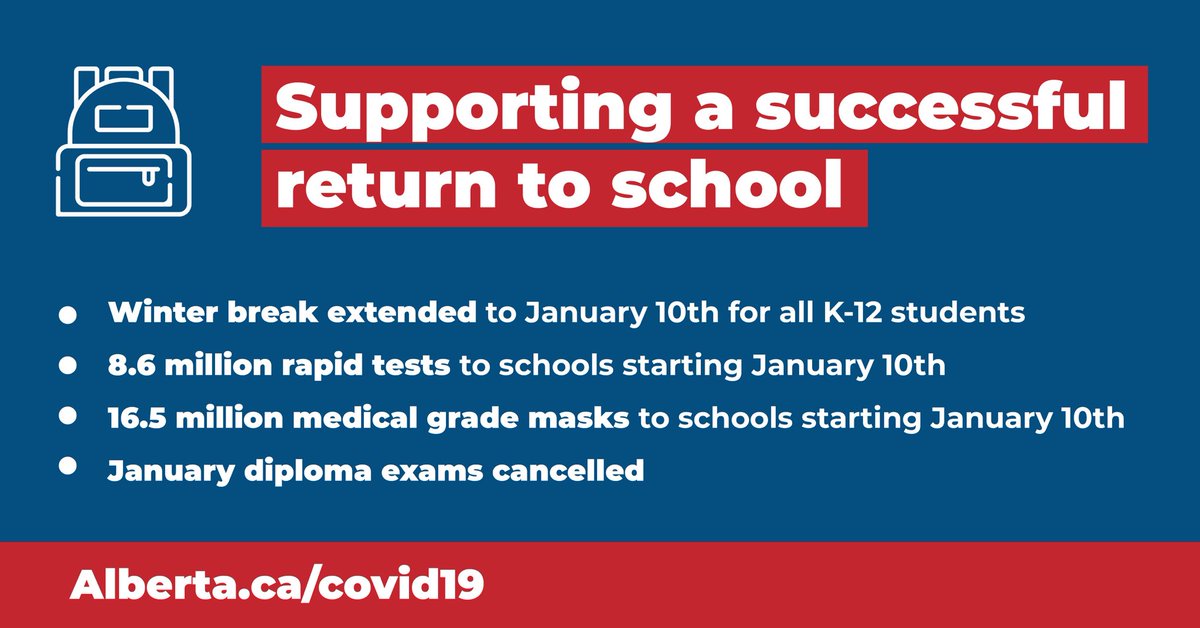 JordanWalkerAB's tweet photo. To provide additional planning time and support a successful return to school, winter break will be extended for K-12 students. https://t.co/fZ1HjiDgzK