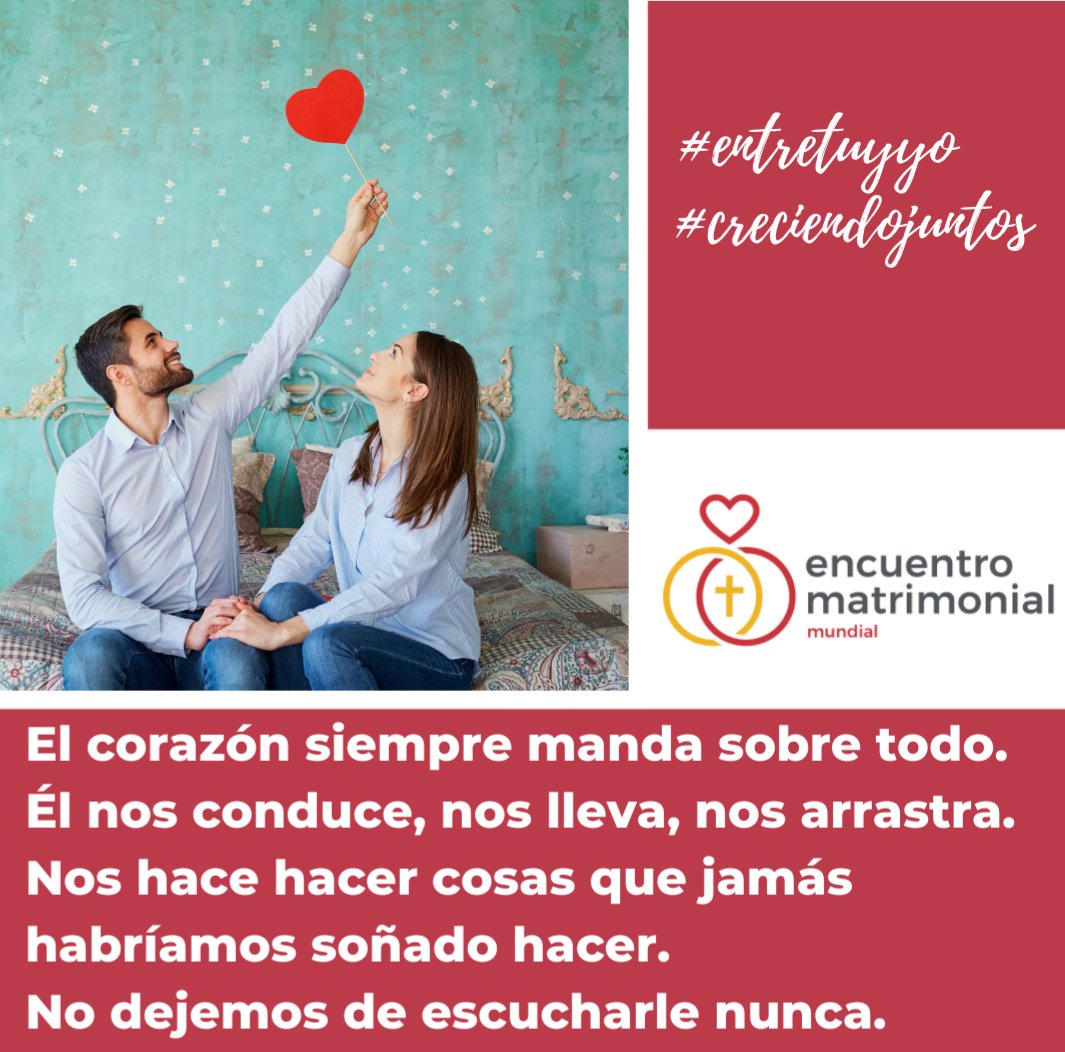 EM_Web_RS's tweet photo. #creciendojuntos #entretuyyo
#encuentromatrimonial
#encuentromatrimonialmundial
#tipsparapareja
#consejosparaparejas 
El corazón siempre manda sobre todo. Él nos conduce, nos lleva, nos arrastra. Nos hace hacer cosas que jamás habríamos soñado hacer
No d… https://t.co/JoxBWdrTGe