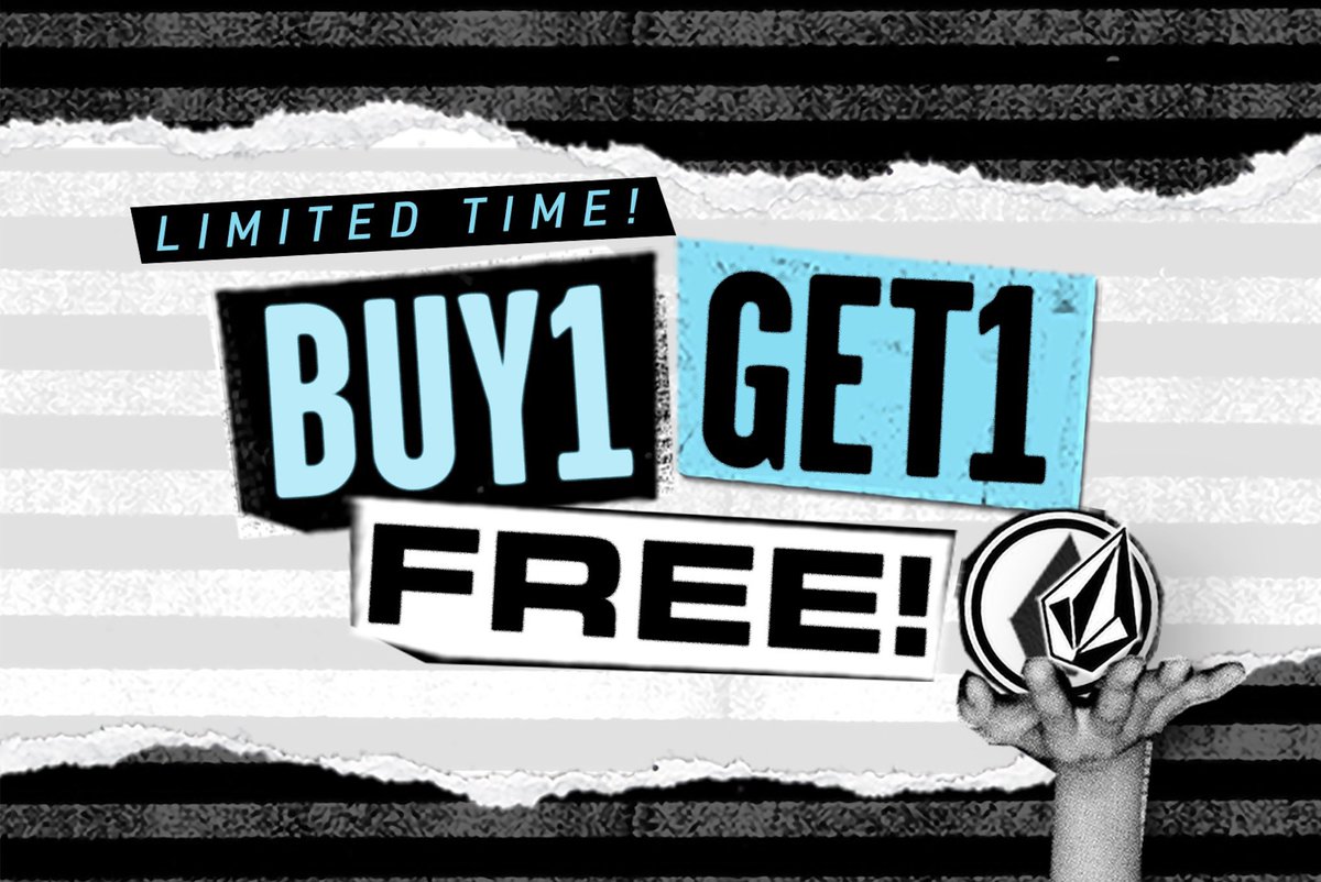 VolcomExpocity's tweet photo. BUY1 GET1 FREE. 元旦am10時より！ https://t.co/oufa29JUdT